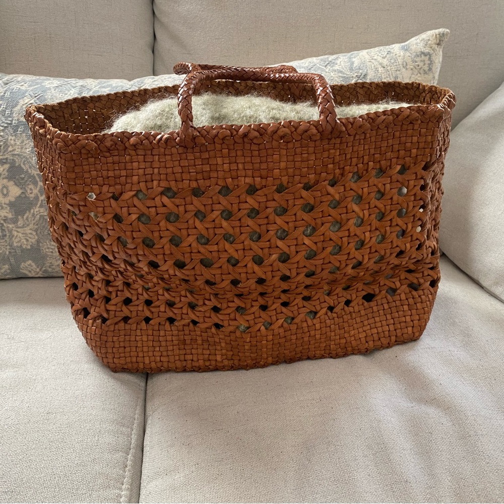 Dragon Diffusion Woven Rattan Tote in Natural Brown - Picture 3 of 9